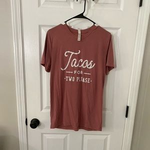 Tacos for two tshirt, size medium